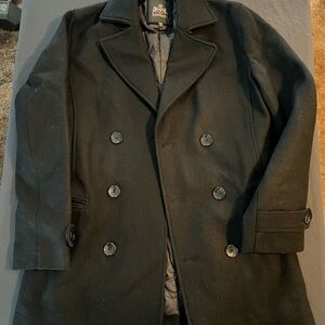 Express Black Double-Breasted Coat